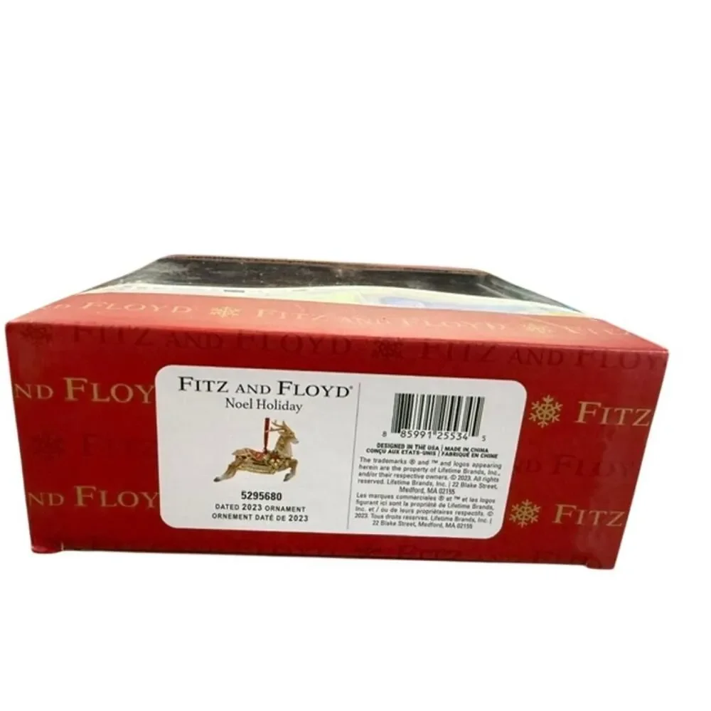 Fitz and Floyd Noel Holiday 5295680 2023 Reindeer Ornament New in Box